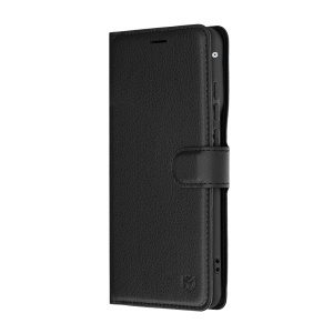 Husa pentru Motorola Edge 70 Fusion tip Carte, cu Portofel Interior, Finisaje Premium, set cu sticker, Leather Folio, Negru - Img 4