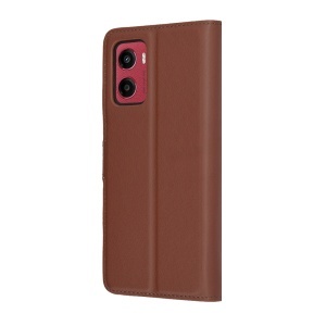 Husa pentru Motorola Moto G05 / Moto E15, SKYDDAR INNOVATION, Leather Folio tip Carte, cu Portofel Interior, Finisaje Premium, set cu sticker, Maro - Img 6