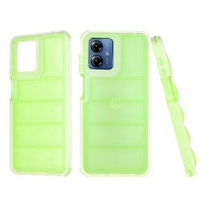 Husa pentru Motorola Moto G14, anti soc, margini ridicate, design modern, set cu sticker, wave shield, Verde