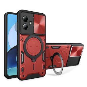 Husa pentru Motorola Moto G14, SKYDDAR INNOVATION, CamGuard Pro, Inel Magnetic, Protectie Camera, set cu sticker, Rosu