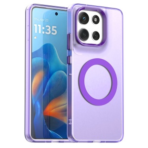 Husa pentru Motorola Moto G86, MagSafe, Antisoc, set cu sticker, CandyCase, Mov