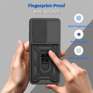 Husa pentru Motorola Moto G86 Power, SKYDDAR INNOVATION, CamShield, Inel magnetic, set cu sticker, Negru - Img 6