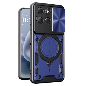 Husa pentru Motorola Moto G86, SKYDDAR INNOVATION, CamGuard Pro, Inel Magnetic, Protectie Camera, set cu sticker, Albastru