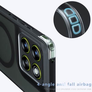 Husa pentru Motorola Signature, SKYDDAR INNOVATION, PureFrost MagSafe, AntiSoc, set cu sticker, Negru frost - Img 5