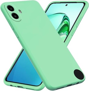 Husa pentru Nothing CMF Phone 1 din Silicon Catifelat, Protectie Premium, Skyddar SoftElegance - Verde deschis - Img 1