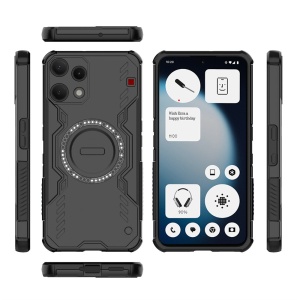 Husa pentru Nothing Phone (3a) Lite, SKYDDAR INOVATION, ArmorMag, Magsafe, set cu sticker, Negru - Img 3