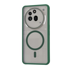 Husa pentru Nothing Phone (3a) Pro, SKYDDAR INNOVATION, Frosted MagSafe, Antisoc, set cu sticker, Verde inchis - Img 3