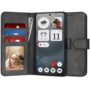 Husa pentru Nothing Phone (3a), SKYDDAR INNOVATION, Diary Book, tip carte cu Portofel Interior, Protectie la socuri, Negru, set cu sticker
