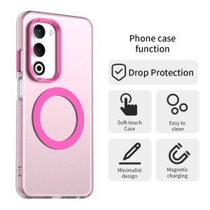 Husa pentru Oppo A5 4G, MagSafe, Antisoc, set cu sticker, CandyCase, Roz - Img 3
