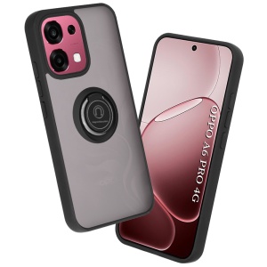 Husa pentru Oppo A6 Pro 5G, SKYDDAR INNOVATION, Glinth cu Inel Rotativ 360° Magnetic, set cu sticker, Negru