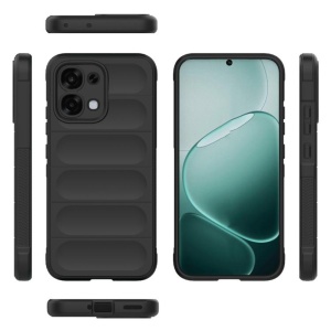 Husa pentru Oppo A6 Pro 5G, SKYDDAR INNOVATION, Magic Shield, din Silicon Mat, set cu sticker, Negru - Img 2