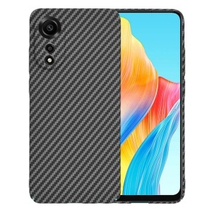 Husa pentru Oppo A78 4G, SKYDDAR INNOVATION, textura carbon, Carbonite FiberShell, set cu sticker, Negru,