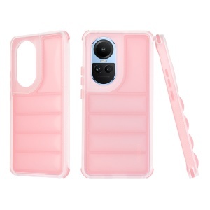 Husa pentru Oppo Reno10 / Reno10 Pro, anti soc, margini ridicate, design modern, set cu sticker, wave shield, Roz