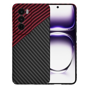Husa pentru Oppo Reno12, SKYDDAR INNOVATION, textura carbon, Carbonite FiberShell, set cu sticker, Rosu inchis,
