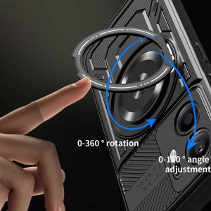 Husa pentru Oppo Reno13 F 4G / Reno13 F 5G / Reno13 FS 5G, SKYDDAR INNOVATION, RuggedCam, Inel magnetic antisoc, set cu sticker, Gri - Img 6