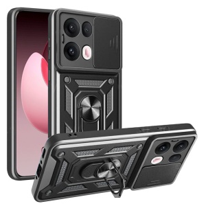 Husa pentru Oppo Reno13 Pro, SKYDDAR INNOVATION, CamShield, Inel magnetic, set cu sticker, Negru