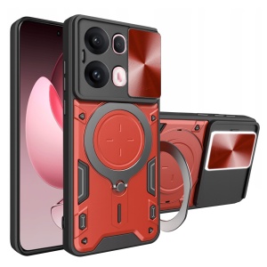 Husa pentru Oppo Reno13 Pro, SKYDDAR INNOVATION, SafeCover cu Inel Magnetic, Protectie Camera, set cu sticker, Rosu