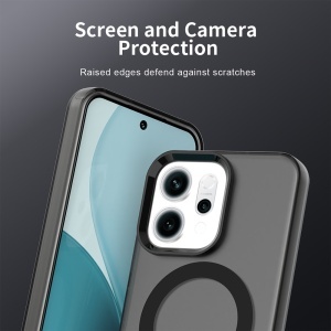 Husa pentru Oppo Reno14, MagSafe, Antisoc, set cu sticker, CandyCase, Negru - Img 3