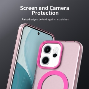 Husa pentru Oppo Reno14, MagSafe, Antisoc, set cu sticker, CandyCase, Roz - Img 4