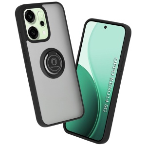 Husa pentru Oppo Reno14, SKYDDAR INNOVATION, Glinth cu Inel Rotativ 360° Magnetic, set cu sticker, Negru
