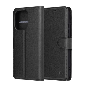 Husa pentru Oppo Reno14, SKYDDAR INNOVATION, Leather Folio tip Carte, cu Portofel Interior, Finisaje Premium, set cu sticker, Negru - Img 7