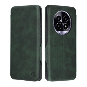 Husa pentru Realme 13 Pro / 13 Pro+, SKYDDAR INNOVATION, Safe Wallet tip carte din Piele Ecologica, Suport Carduri, Inchidere Magnetica, Verde, set cu sticker