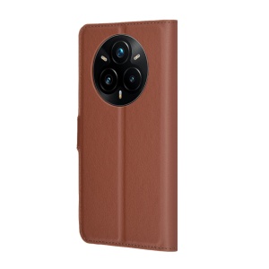 Husa pentru Realme 14 Pro+, SKYDDAR INNOVATION, Leather Wallet, tip Carte cu Portofel Interior, Finisaje Premium, set cu sticker, Maro - Img 5