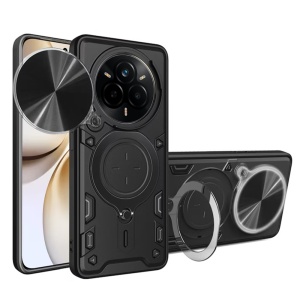 Husa pentru Realme 14 Pro+, SKYDDAR INNOVATION, SafeCover cu Inel Magnetic, Protectie Camera, set cu sticker, Negru