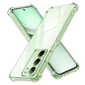 Husa pentru Realme 14x, SKYDDAR INNOVATION, Shockproof Clear Silicone, Slim Silicon, Transparenta, set cu sticker - Img 1