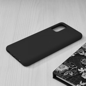 Husa pentru Samsung Galaxy A03S din Silicon Catifelat, Protectie Premium, Antisoc, set cu sticker, soft edge, Negru - Img 5