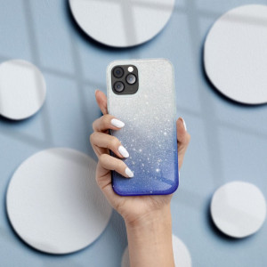 Husa pentru Samsung Galaxy A13 4G din silicon lucios, Skyddar Shining - Transparent / Albastru - Img 3