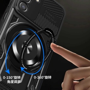 Husa pentru Samsung Galaxy A26 5G, SKYDDAR INNOVATION, RuggedCam, Inel magnetic antisoc, set cu sticker, Negru - Img 10