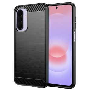 Husa pentru Samsung Galaxy A27 5G din Silicon Slim, cu textura Fibra Carbon, set cu sticker, Carbon Silicone, Negru