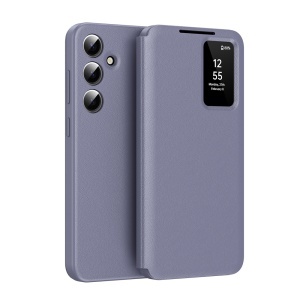 Husa pentru Samsung Galaxy A27 5G tip carte, cu portofel, set cu sticker, SmartView, Premium, Mov