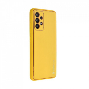 Husa pentru Samsung Galaxy A33 5G din piele ecologica, Skyddar Leather - Galben - Img 2
