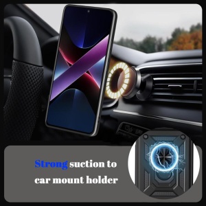 Husa pentru Samsung Galaxy A37 5G, SKYDDAR INNOVATION, CamShield, Inel magnetic, set cu sticker, Albastru - Img 7
