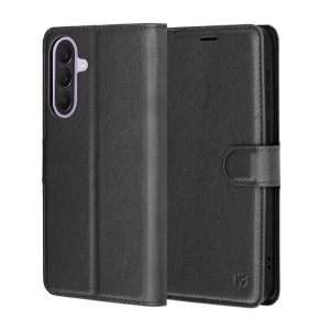 Husa pentru Samsung Galaxy A37 5G, SKYDDAR INNOVATION, Leather Folio tip Carte, cu Portofel Interior, Finisaje Premium, set cu sticker, Negru - Img 1