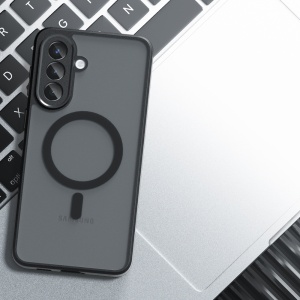 Husa pentru Samsung Galaxy A37 5G, SKYDDAR INNOVATION, PureFrost MagSafe, AntiSoc, set cu sticker, Negru frost - Img 3