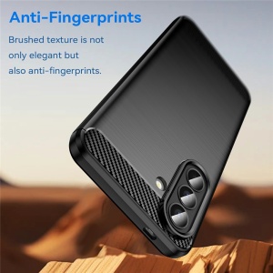 Husa pentru Samsung Galaxy A57 5G, SKYDDAR INNOVATION, Carbon Silicone, din Silicon Slim, cu textura Fibra Carbon, set cu sticker, Negru - Img 5