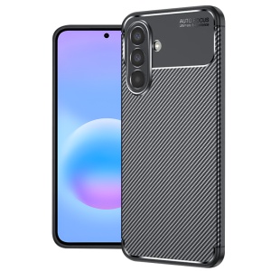 Husa pentru Samsung Galaxy A57 5G, SKYDDAR INNOVATION, CarbonFiber, Antisoc, set cu sticker, Negru