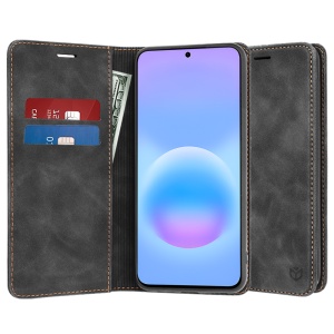 Husa pentru Samsung Galaxy A57 5G, SKYDDAR INNOVATION, Confy Cover tip Carte din piele Eco Premium, cu Portofel Interior, set cu sticker, Negru