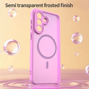 Husa pentru Samsung Galaxy A57 5G, SKYDDAR INNOVATION, HaloFrost MagSafe II, Antisoc, set cu sticker, Roz - Img 4