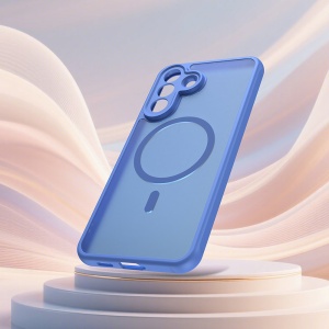 Husa pentru Samsung Galaxy A57 5G, SKYDDAR INNOVATION, HaloFrost MagSafe II, Antisoc, set cu sticker, Albastru - Img 2