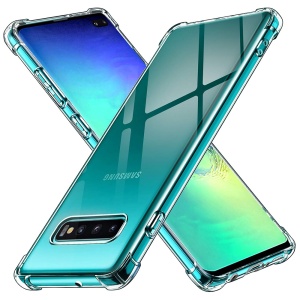 Husa pentru Samsung Galaxy S10 Plus , SKYDDAR INNOVATION, Shockproof Clear din Silicon Slim, Transparenta, set cu sticker