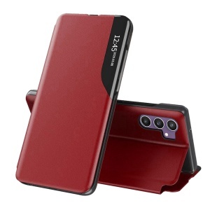 Husa pentru Samsung Galaxy S23 FE, tip carte, set cu sticker, eFold, Rosu