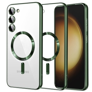 Husa pentru Samsung Galaxy S23 Plus, SKYDDAR INNOVATION, Luxury Shield Magsafe, Protectie Antisoc, set cu sticker, Verde inchis