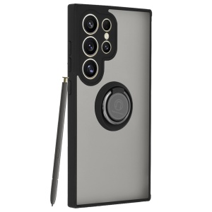 Husa pentru Samsung Galaxy S24 Ultra, SKYDDAR INNOVATION, Glinth cu Inel Rotativ 360° Magnetic, Negru, set cu sticker  - Img 9