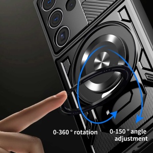 Husa pentru Samsung Galaxy S24 Ultra, SKYDDAR INNOVATION, RuggedCam, Inel magnetic antisoc, set cu sticker, Negru - Img 5