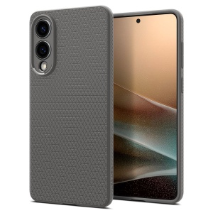 Husa pentru Samsung Galaxy S25 Edge flexibila, Spigen Liquid Air, Cenusiu