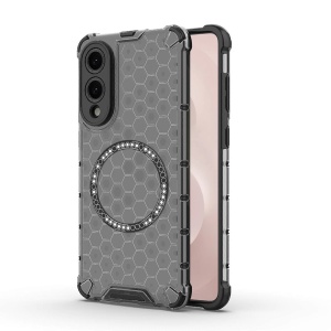 Husa pentru Samsung Galaxy S25 Edge, SKYDDAR INNOVATION, HoneyComb Shield MagSafe, Negru, set cu sticker